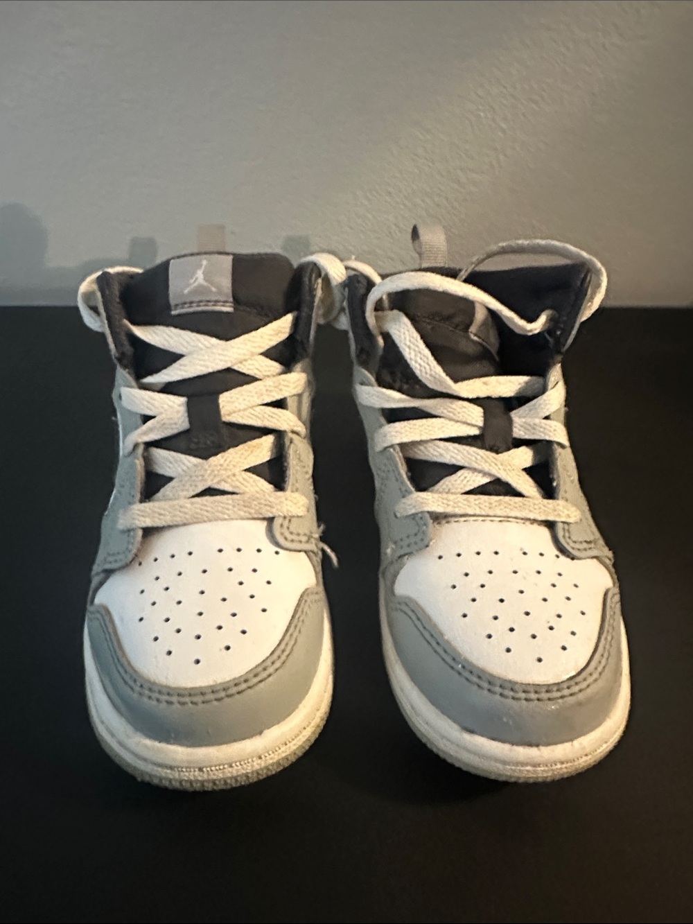 Jordan Kids White and Gray High-Top Sneakers